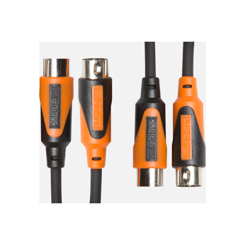 ROLAND RMIDI-B10-DUAL 10ft Dual MIDI Cable - Black Series with Nickel Connectors & High-Density Shielding