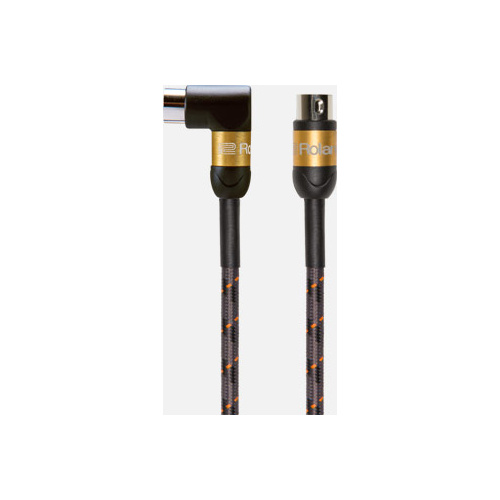 ROLAND RMIDI-G5A Gold Series MIDI Cable 5ft Angled Connectors - Premium Multi-Strand Copper, Reliable Data Transmission