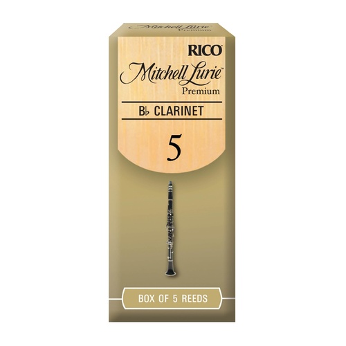 Mitchell Lurie Premium Bb Clarinet Reeds, Strength 5.0, 5-pack