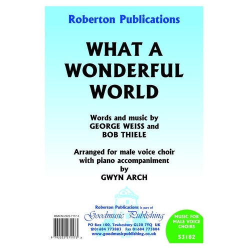 What A Wonderful World TTBB/Piano Arrangement