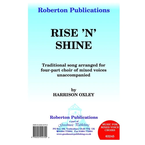 Rise 'n' Shine SATB A Cappella by Harrison Oxley - Choral Sheet Music