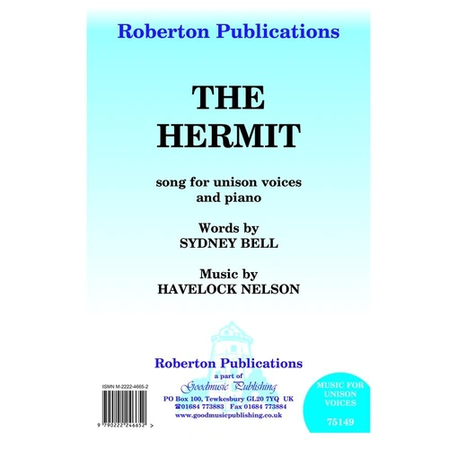 The Hermit Unison Choral by Havelock Nelson, Roberton Publications, 1 Page