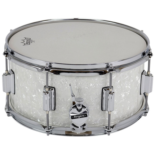 Rogers PowerTone Wood Shell Snare Drum - White Marine Pearl - 14 x 6.5" - 5-Ply Maple/Poplar Shell with 2-Ply Reinforcement Rings