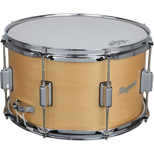 Rogers PowerTone Series Wood Shell Snare Drum Satin Natural 14 x 8" 5-Ply Maple-Poplar 2-Ply Reinforcement Rings