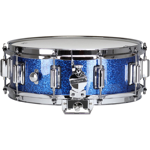 Rogers Dyna-Sonic Custom Series Snare Drum - 14 x 5" Blue Sparkle Lacquer, Hand-Built, 5-Ply Maple/Poplar Shell, Floating Snare Rail System