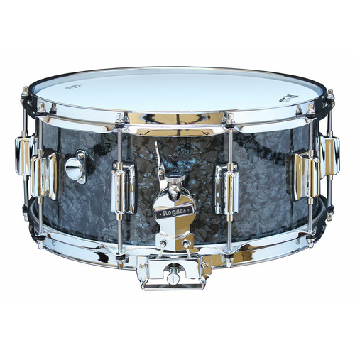 Rogers Dyna-Sonic Beavertail Snare Drum - 14 x 6.5" Black Diamond Pearl, Model No. 37BP, 5-ply Maple/Poplar Shell, Floating Snare Rail System