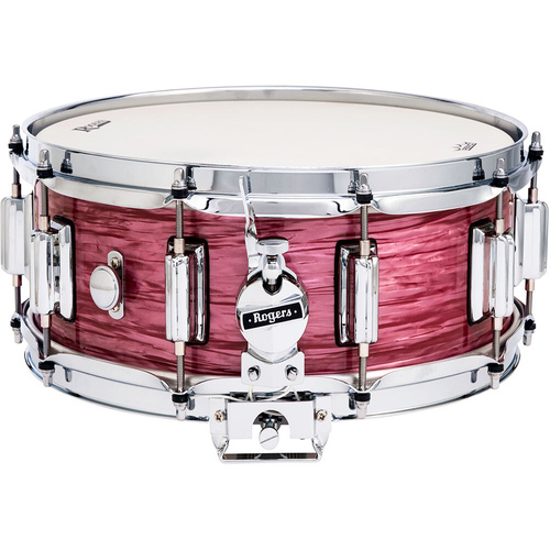 Rogers Dyna-Sonic Custom Series Snare Drum, 14 x 6.5", Red Ripple, Limited Edition, Hand-Built, Maple/Poplar Shell, Floating Snare Rail System