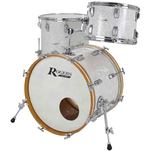 Rogers PT-0320HX PowerTone Series 3-Piece Drum Kit White Marine Pearl Finish