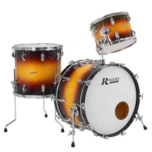 Rogers PT-0322HX PowerTone Series 3-Piece Drum Kit with Sunburst Lacquer Finish