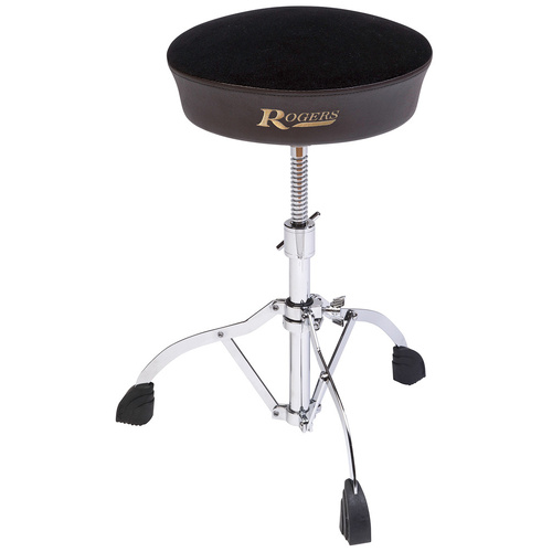 Rogers Dyno-Matic Deluxe Drum Throne with Vintage Seat, Height Adjustable, Swan Leg Base, 13" Wide, Maximum Height 26"