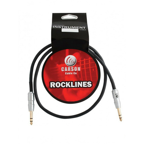 Carson Rocklines 3 Foot Stereo Cable 6.3mm Jacks M