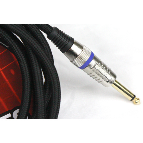 CARSON 20 Foot Guitar Lead / Instrument Cable  Noiseless Braided Black