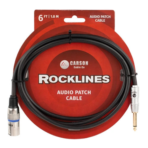 Carson Cable Co Carson Rocklines 6ft XLR Male to 6.3mm Mono Jack Audio Cable