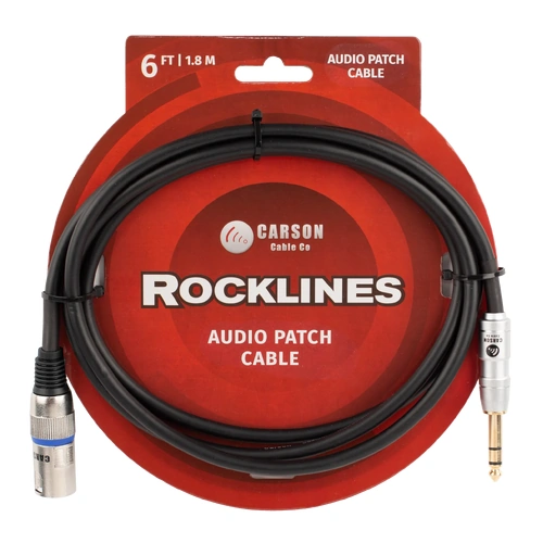 Carson Cable Co ROCKLINES 6 XLR(M) - ST JACK 6ft Stereo Jack Plug Cable