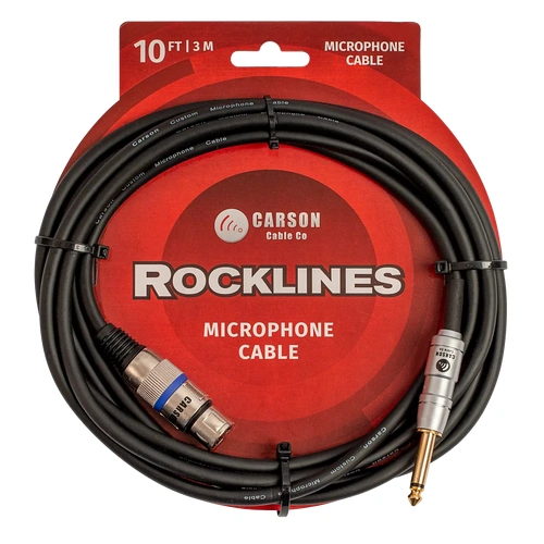 Carson Cable Co Rocklines 10ft XLR to 6.3mm Jack Microphone Cable