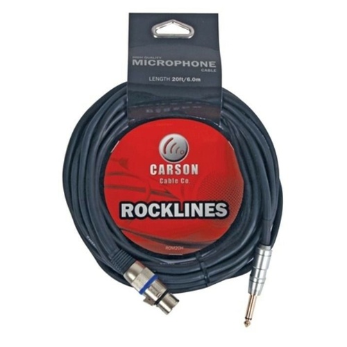 CARSON 20' Foot 6m Microphone Instrument XLR to TS Jack Cable / Lead  Black