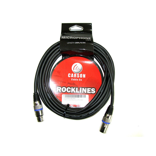 Carson Microphone Cable Professional Heavy Duty XLR(F) To XLR(M) 20 Foot Long