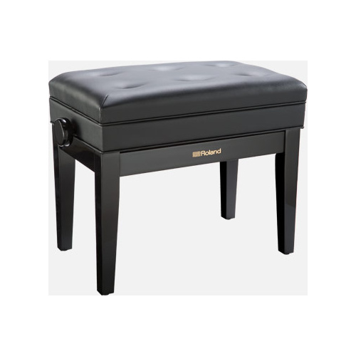 Roland RPB-400 Adjustable Piano Bench - Solid Wood, Cushioned Seat, Rosewood Finish, Storage Compartment for Sheet Music