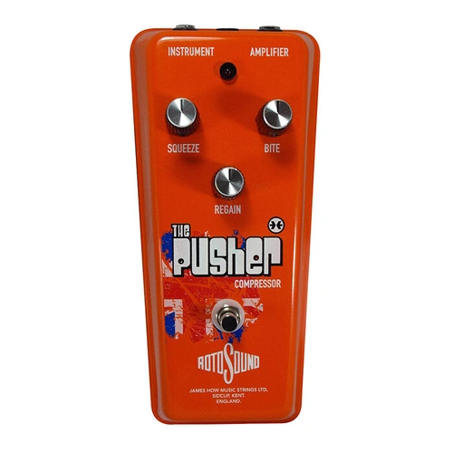 Rotosound Pusher Compressor Pedal RPU1 - Vintage Style, Hand Wired, True Bypass, Unique Silicon & Germanium Signal Path
