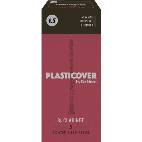 Rico Plasticover Bb Clarinet Reeds, Strength 1.5, 5-pack