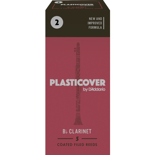 Rico Plasticover Bb Clarinet Reeds, Strength 2.0, 5-pack