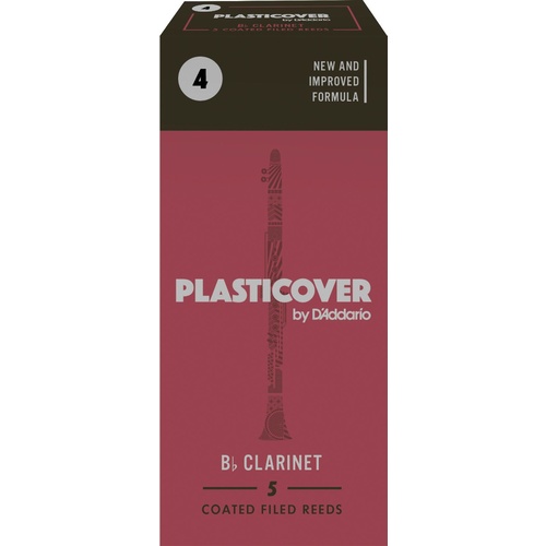 Rico Plasticover Bb Clarinet Reeds, Strength 4.0, 5-pack