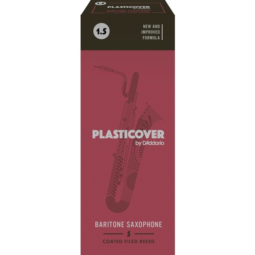 Rico Plasticover Baritone Sax Reeds, Strength 1.5, 5-pack