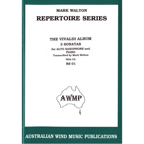 Vivaldi Album for Alto Saxophone and Piano with CD - 3 Sonatas, Intermediate to Advanced Level