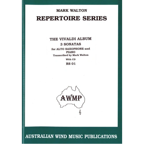 Vivaldi Album for Alto Saxophone & Piano with CD - 3 Sonatas by Mark Walton