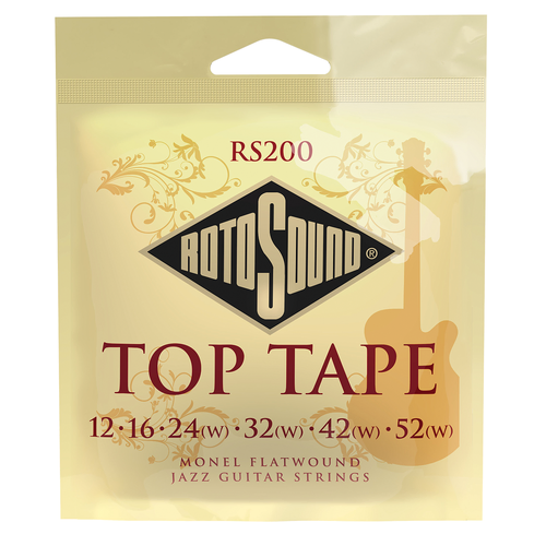 Rotosound Top Tape Monel Flatwound Electric Guitar Strings 12-52 [RS200]