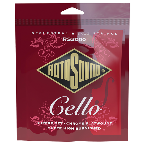 Rotosound RS3000 Superb Cello String Set - Quality Flatwound Strings for Cello