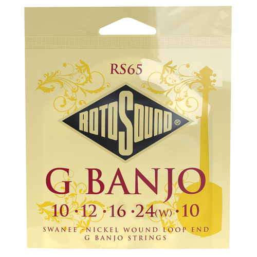 Rotosound RS65 5 String Banjo String Set - Loop End, Nickel-Wound, Factory Sealed