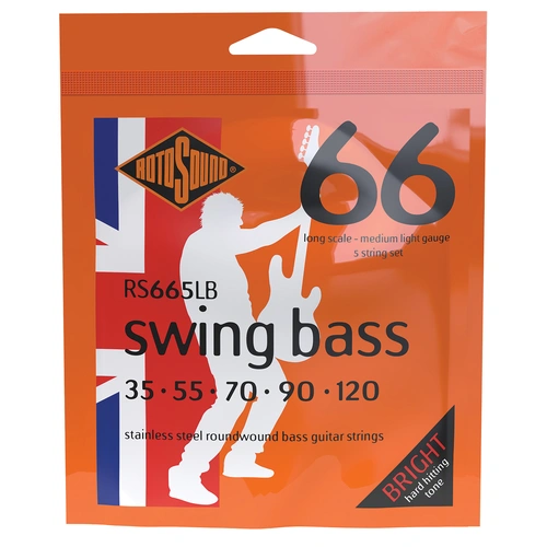 Rotosound Swing Bass 66 Long Scale 5-String Medium Light 35-90 Stainless Guitar Strings [RS665LB]