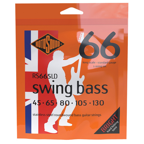 Rotosound Swing Bass 66 Long Scale 5-String 45-130 Stainless Steel Roundwound Strings [RS665LD]