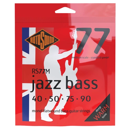 Rotosound Jazz Bass 77 Medium Scale 40-90 Monel Flatwound Strings [RS77M]
