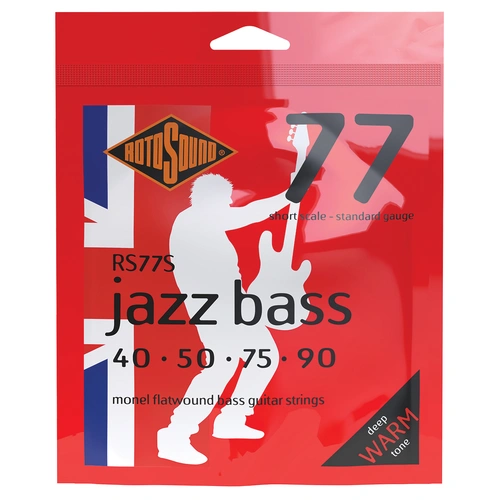 Rotosound RS77S Jazz Bass 77 Short Scale Monel Flatwound Bass Guitar Strings 40-90