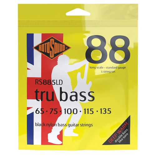 Rotosound Tru Bass 88 Black Nylon Tapewound 5 String Set 65-135 [RS885LD]