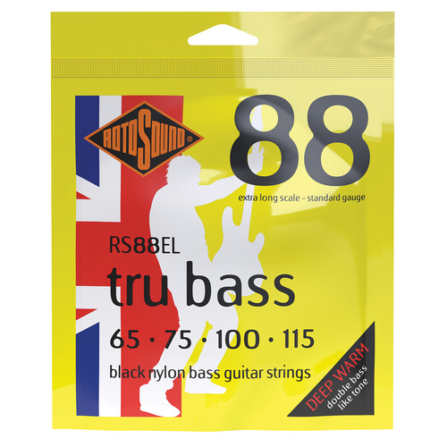 Rotosound Tru Bass 88 Extra Long Black Nylon Tapewound Bass Guitar Strings 65-115 [RS88EL]