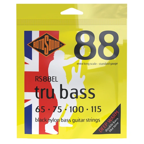 Rotosound Tru Bass 88 Black Nylon Tapewound Extra Long Bass Guitar Strings 65-115 [RS88EL]
