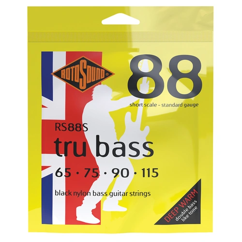 Rotosound Tru Bass 88 Black Nylon Tapewound Short Scale Bass Guitar Strings 65-115 [RS88S]