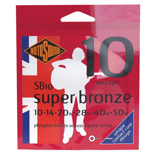 Rotosound Super Bronze Phosphor Bronze Acoustic Guitar Strings 10-50 [RSB10]