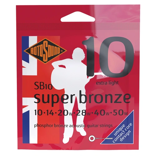 Rotosound Super Bronze Phosphor Bronze Acoustic Guitar Strings 10-50 [RSB10]