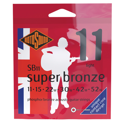 Rotosound Super Bronze Acoustic Guitar Strings 11-52 [RSB11] - Phosphor Bronze, Long Sustain, Made in Britain