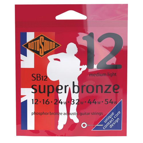 Rotosound Super Bronze Phosphor Bronze Acoustic Guitar Strings 12-54 [RSB12]