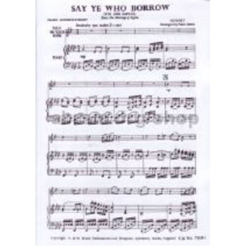 Say Ye Who Borrow Arr Street Trumpet Piano 