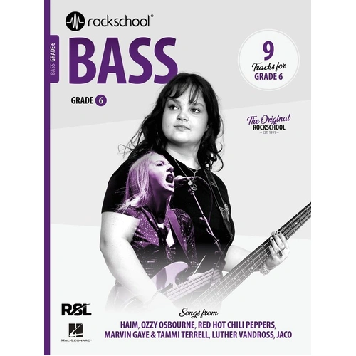 Rockschool Bass Grade 6 (2024) - Double Bass Syllabus with 9 Tracks, 72 Pages