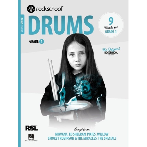 Rockschool Drums Grade 1 (2024) - 36 Pages, Percussion, Includes 9 Tracks, Expertly Arranged for Rock, Pop, and Contemporary Music