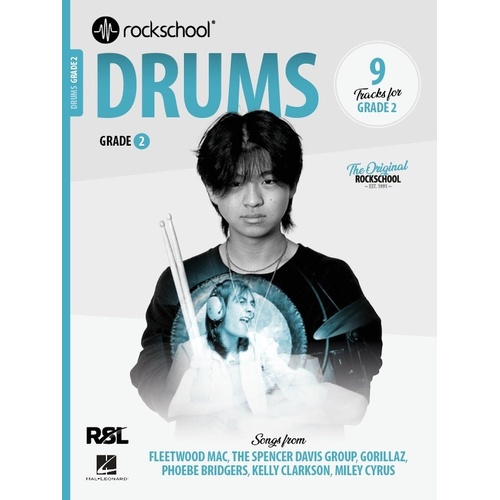 Rockschool Drums Grade 2 (2024) - 48 Pages, Percussion, Includes 9 Expertly Arranged Tracks