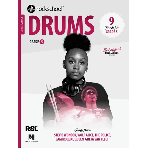 Rockschool Drums Grade 5 (2024) - 52 Pages, Percussion, Includes 9 Tracks, Expertly Arranged for Grade 5 Exam