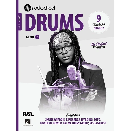 Rockschool Drums Grade 7 (2024) - 80 Pages, Percussion, Featuring 9 Expertly Arranged Tracks